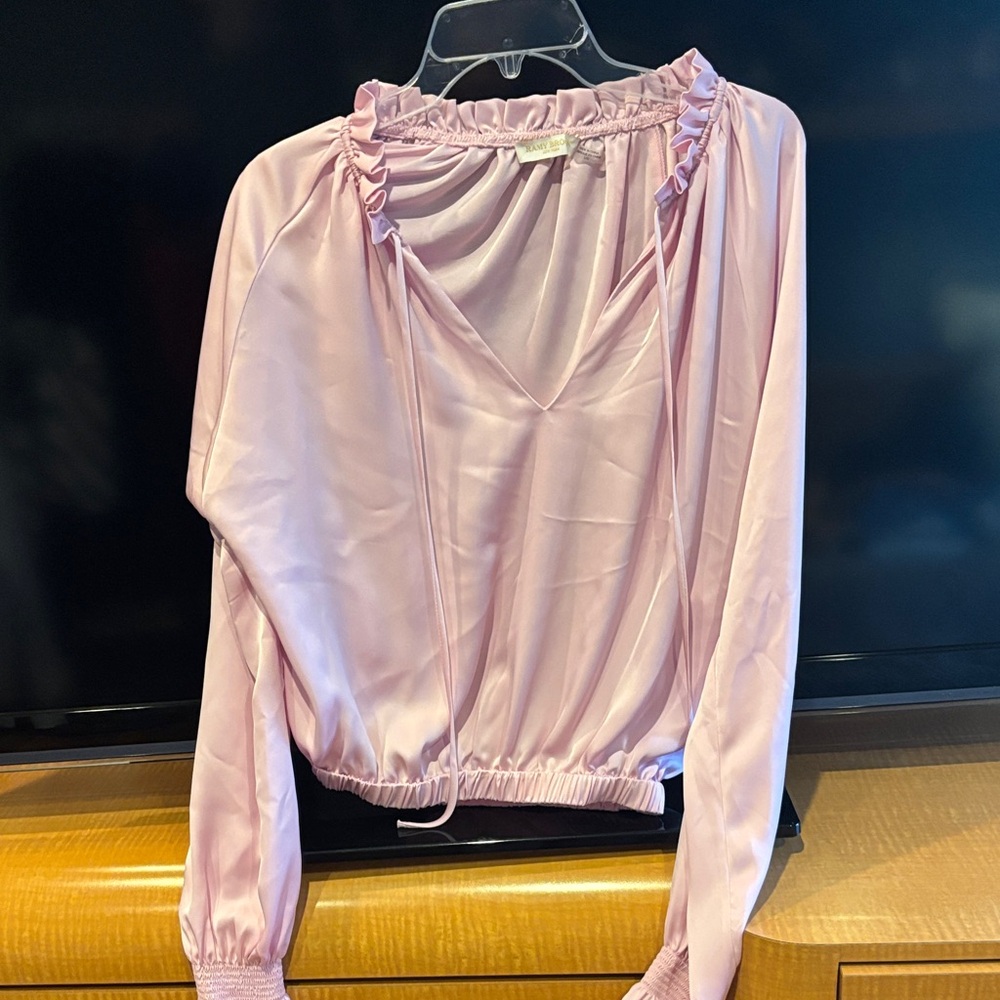 Ramy Brook Soft Pink Satin Blouse